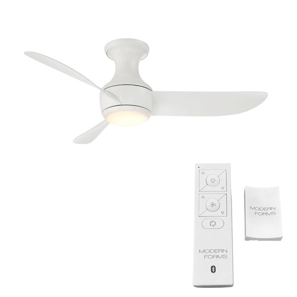 Corona Matte White 44-Inch 2700K Indoor Outdoor Smart LED Flush Mount Ceiling Fan, image 5
