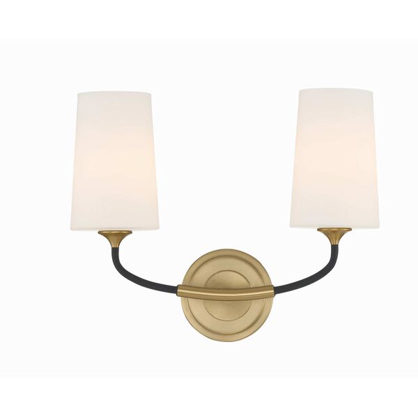 Niles Black Forged and Modern Gold Two-Light Wall Sconce, image 1