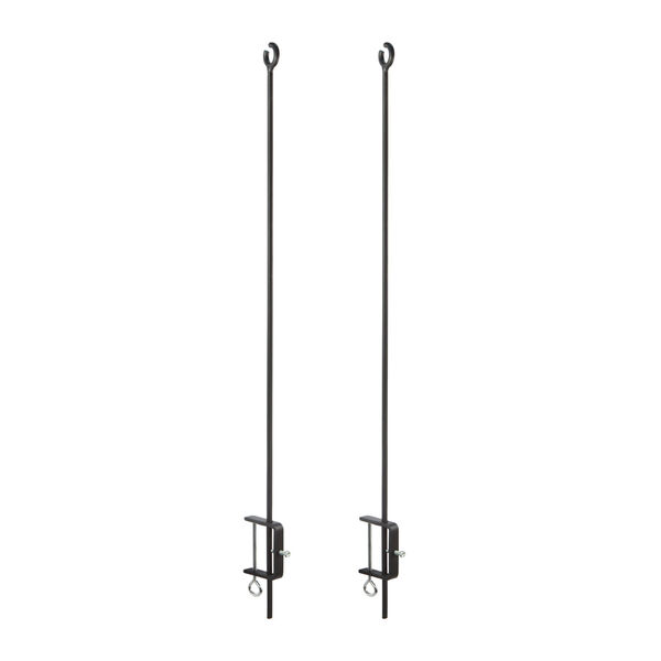 Black Powdercoat O-Hook Railing Pole for String Light, image 1