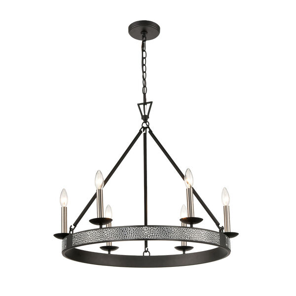Impression Oil Rubbed Bronze and Satin Nickel Six-Light Chandelier, image 1