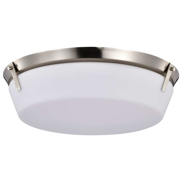 Rowen Brushed Nickel Four-Light Flush Mount with Etched White Glass, image 1