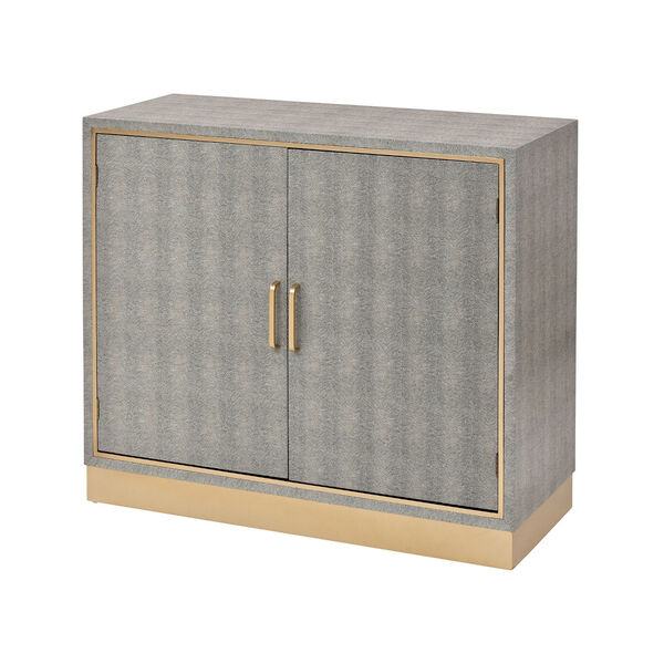 Sands Point Grey and Gold Two-Door Cabinet, image 1