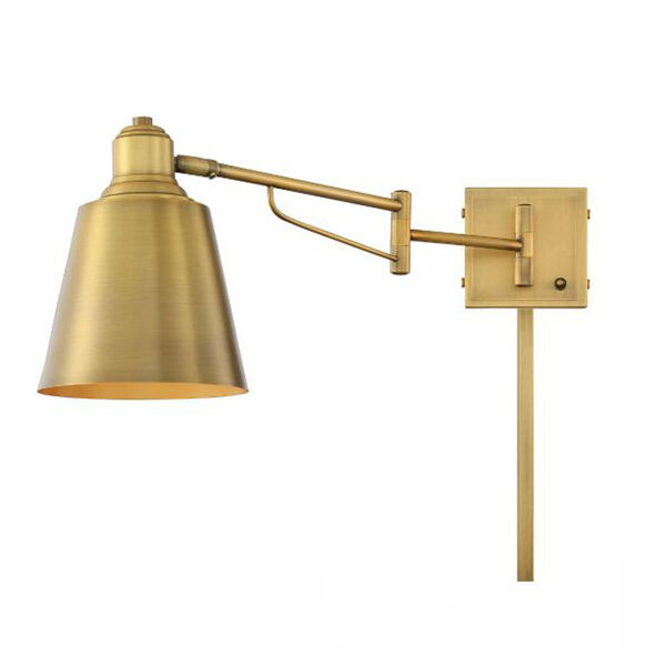 Essex Natural Brass One-Light Adjustable Wall Sconce, image 2