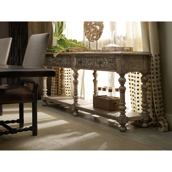 Hill Country Bexar Leg Beige Huntboard Table, image 3