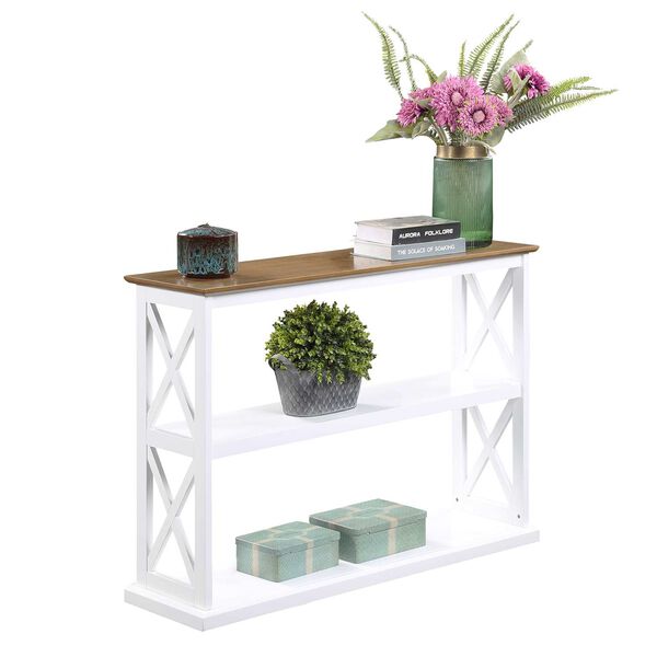 Coventry Driftwood White Console Table with Shelves, image 4