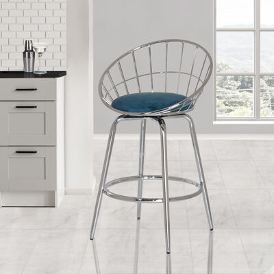 Hilale Furniture Bullock Silver Blue, What Size Bar Stool Do I Need For A 35 Inch Counter