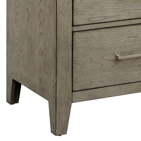 Essex Gray Wood Nightstand with USB, image 5