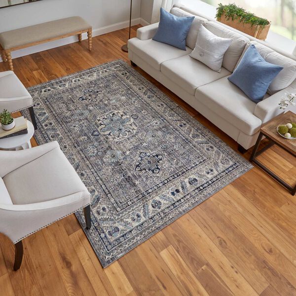 Bellini Taupe Gray Blue Rectangular 5 Ft. 3 In. x 7 Ft. 6 In. Area Rug, image 2