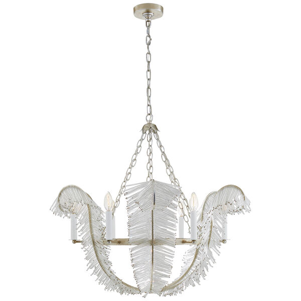 Calais 34-Inch Chandelier in Burnished Silver Leaf by Niermann Weeks, image 1
