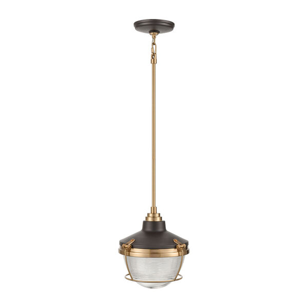 Seaway Passage Oil Rubbed Bronze and Satin Brass One-Light Pendant, image 3