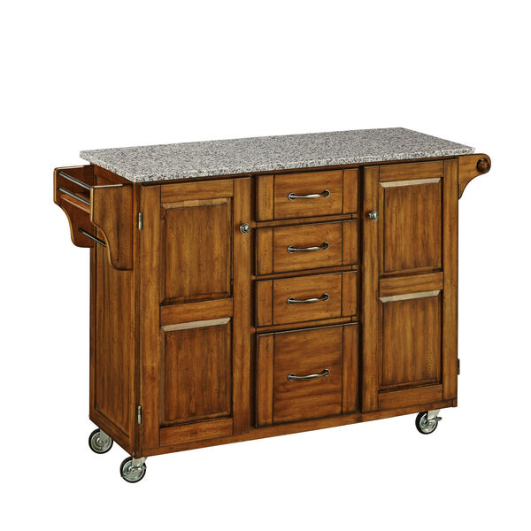 Create-a-Cart Warm Oak Finish SP Granite Top, image 1
