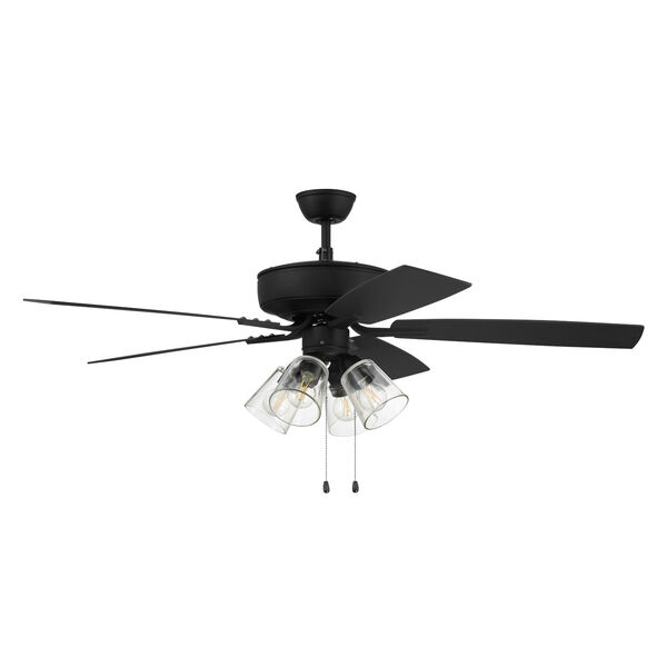 Pro Plus Espresso 52-Inch Four-Light Ceiling Fan with Clear Glass Bell Shade, image 1