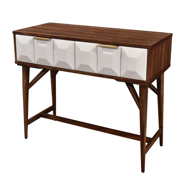 Ginny Burnished Walnut and White Console Table, image 3
