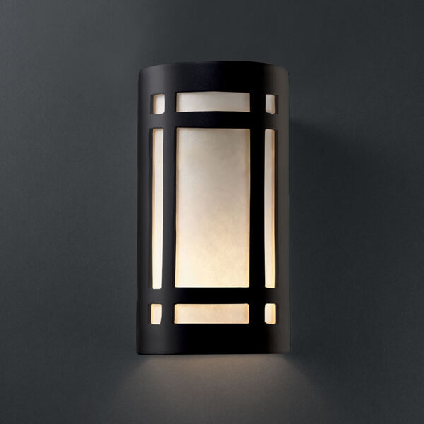 Ambiance Carbon Matte Black Eight-Inch ADA Craftsman Window Closed Top GU24 LED Outdoor Wall Sconce, image 2
