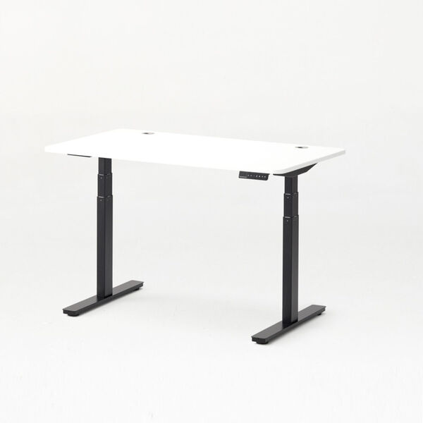 Autonomous Black Frame White Matte Top Premium Adjustable Height Sit to Stand Desk, image 1