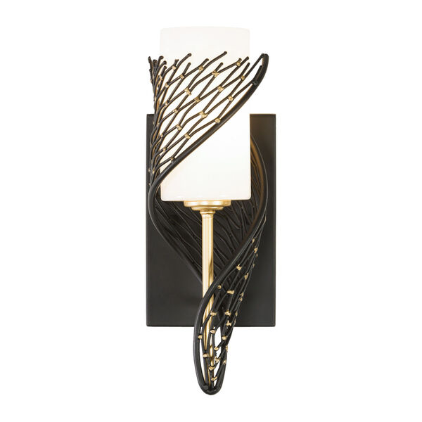 Flow Matte Black French Gold One-Light Left Wall Sconce, image 2