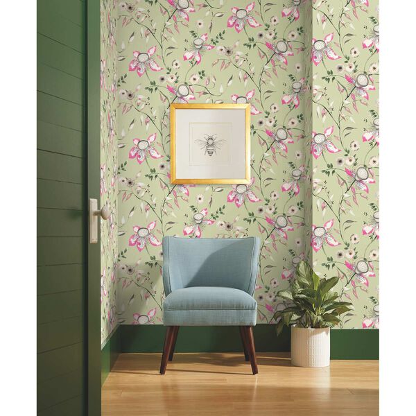 Dream Blossom Light Green Wallpaper, image 3