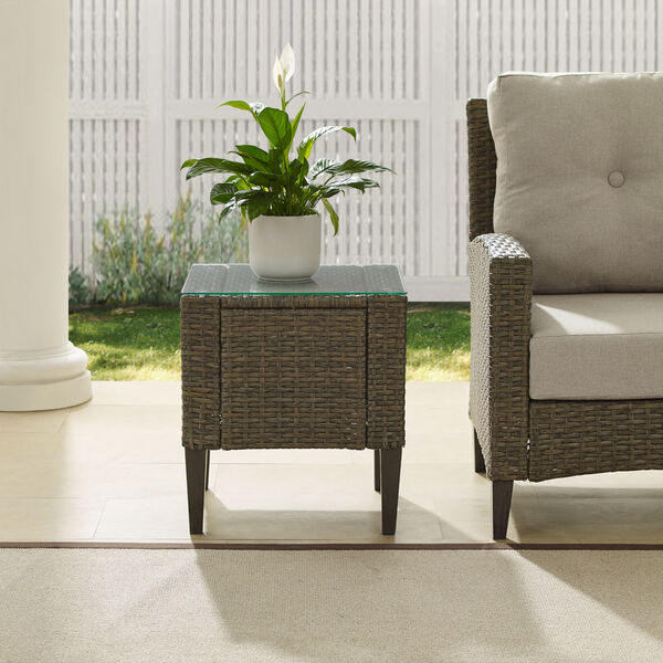 Rockport Light Brown Outdoor Wicker Side Table, image 4