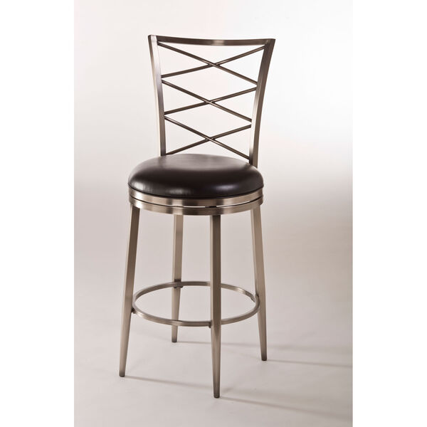 Harlow Antique Pewter Swivel Counter Stool, image 1