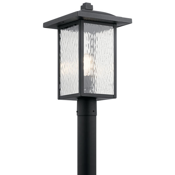 Capanna Textured Black 11-Inch One-Light Outdoor Post Lantern, image 1