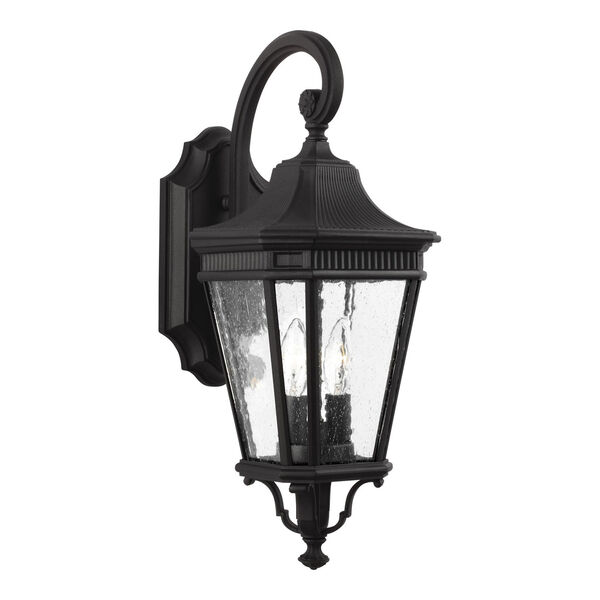 Cotswold Lane Black 9-Inch Two-Light Outdoor Wall Lantern, image 1