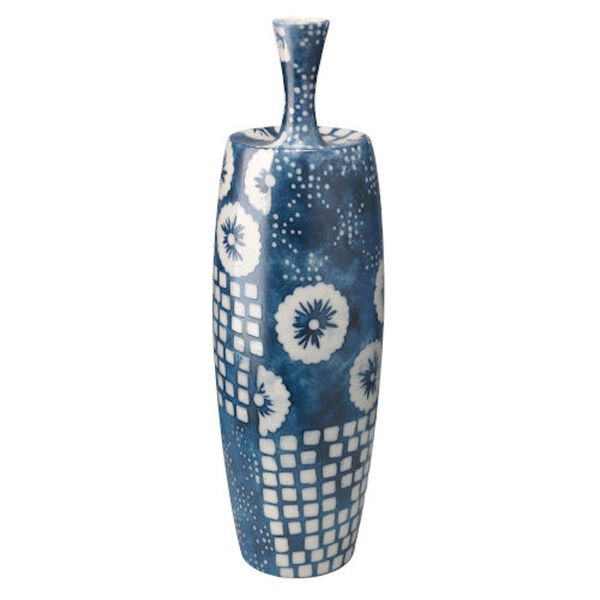 Hana Blue and Off White Cermaic Vase, Set of 4, image 2