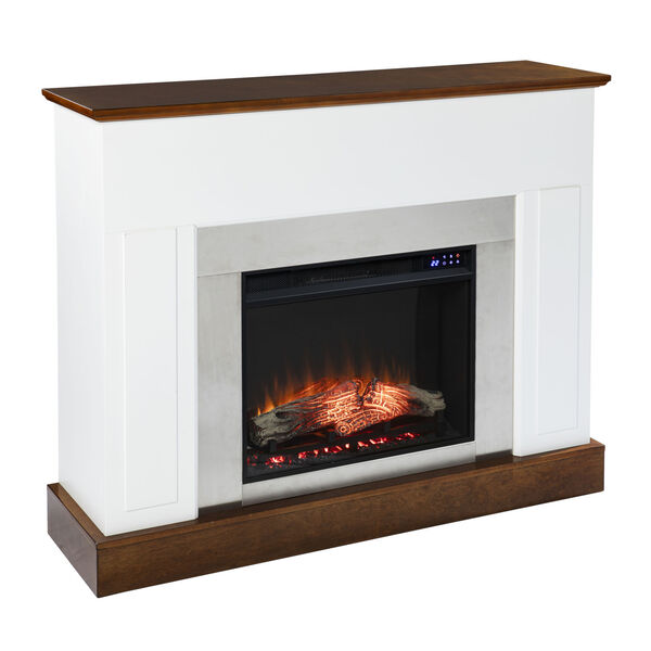 Eastrington White and Dark Tobacco Electric Fireplace, image 2