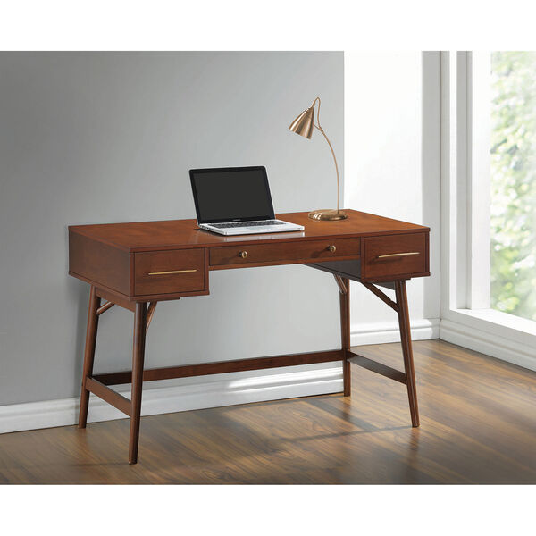 Walnut Three-Drawer Writing Desk, image 1