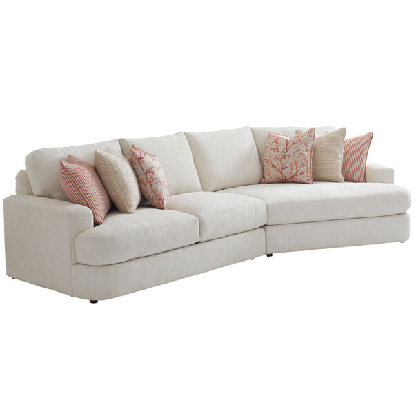 Palm Desert White and Brown Four-Seater Lansing Sectional, image 1
