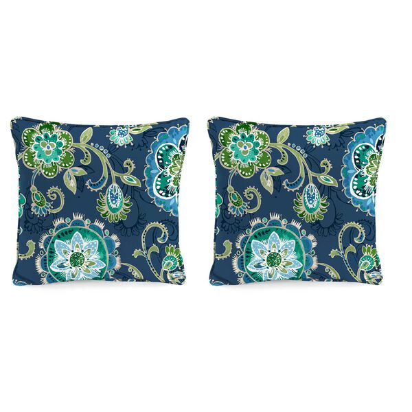 Fanfare Capri Blue 18 Inches Throw Pillows, Set of Two, image 1