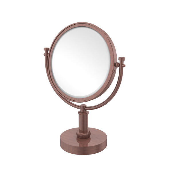 8 Inch Vanity Top Make-Up Mirror 5X Magnification, Antique Copper, image 1