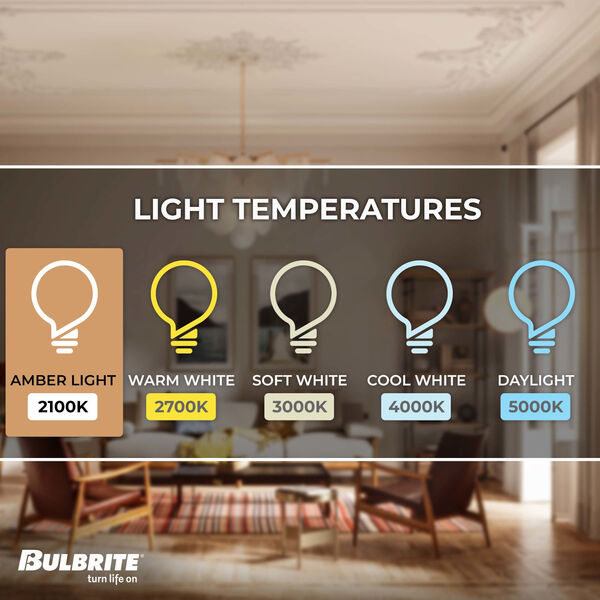 Pack of 4 Amber F15 LED E26 Dimmable 4W 2100K Fiesta Filament Light Bulb, image 5