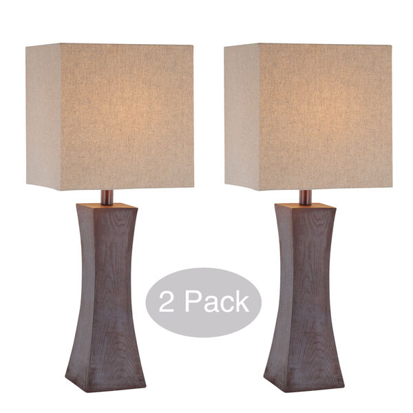 Enkel Dark Walnut Two-Light Table Lamp, Set of Two, image 1