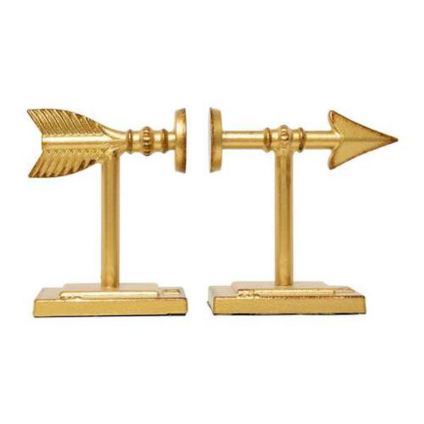 Gold Arrow Shaped Bookend, Set of 2, image 1