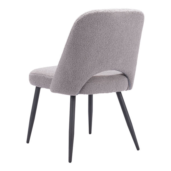 Teddy Gray and Matte Black Dining Chair, image 5
