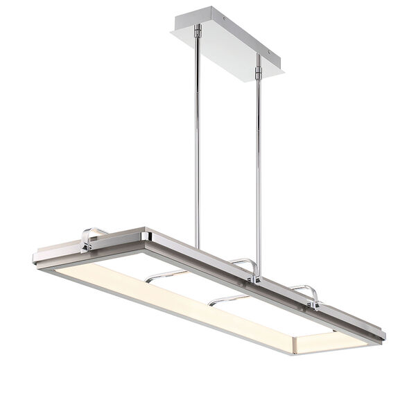 Annilo Chrome and Nickel LED Rectangle Chandelier, image 1
