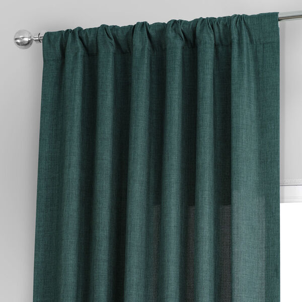 Empire Green Italian Faux Linen Single Panel Curtain, image 3