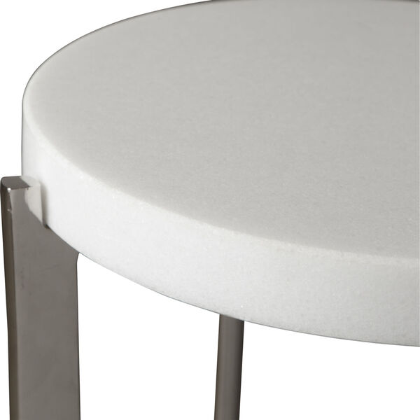 Waldorf White Marble Drink Table, image 4
