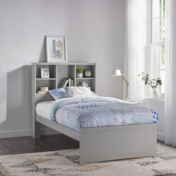 Caspian Gray Twin 42-Inch Bookcase Bed, image 2