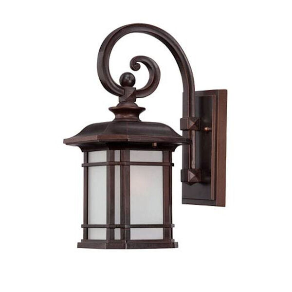Somerset Architectural Bronze Small 14.25-Inch Wall Lantern with Frosted Clear Seeded Glass, image 1