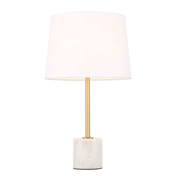 Kira Brushed Brass and White 14-Inch One-Light Table Lamp, image 6