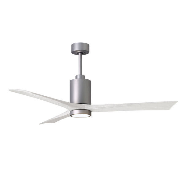 Patricia-3 Brushed Nickel and Matte White 60-Inch Ceiling Fan with LED Light Kit, image 1