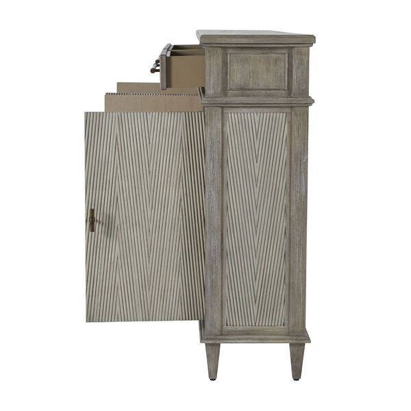 Isaac Brushed Grey and Antique Bronze Long Cabinet, image 5