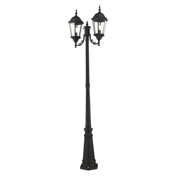 Hamilton Textured Black Two-Light Outdoor Post Lantern, image 4