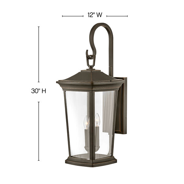 Bromley Oil Rubbed Bronze Three-Light Outdoor Wall Mount, image 2