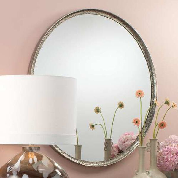 Refined Silver Leaf Round Mirror, image 2