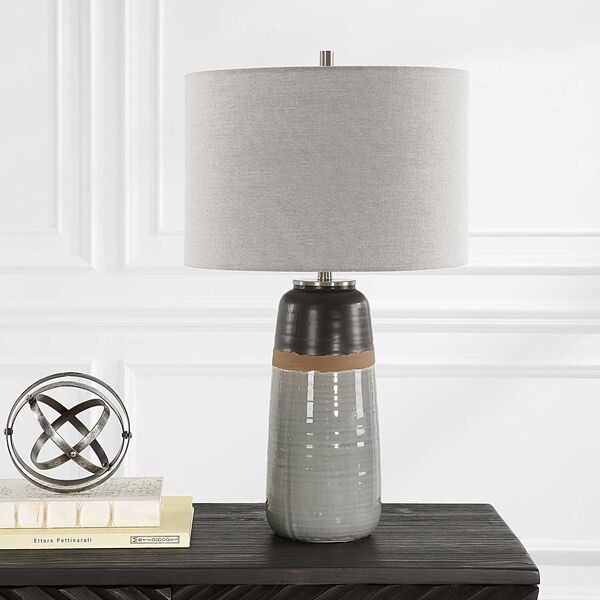 Coen Warm Gray Aged Black Brushed Nickel One-Light Table Lamp, image 3