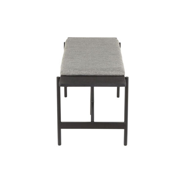 Chloe Black and Grey Bench with Upholstered Top, image 2