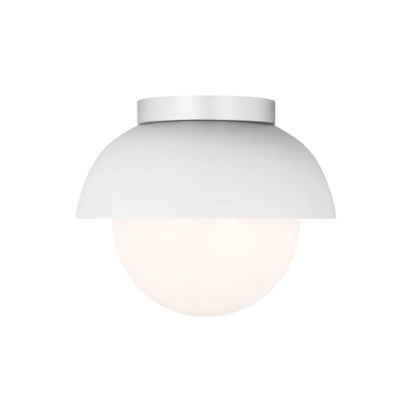 Hyde Matte White One-Light Flush Mount with Opal Shade by Drew and Jonathan, image 1