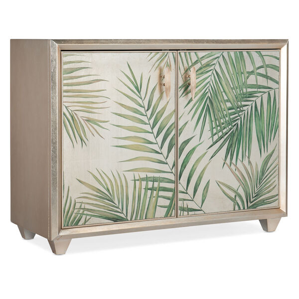 Melange White Green Lets Be Fronds Two Door Chest, image 1